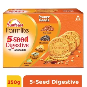 Sunfeast Farmlite 5 Seed Digestive Biscuit 250g I High fibre | Goodness of 5 Power Seeds and Wheat Fibre
