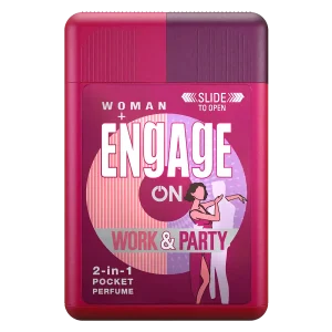Engage ON 2-in-1 Pocket Perfume Woman Day & Night Perfume For Women,28mI, Citrus, Spicy & Floral, Skin Friendly