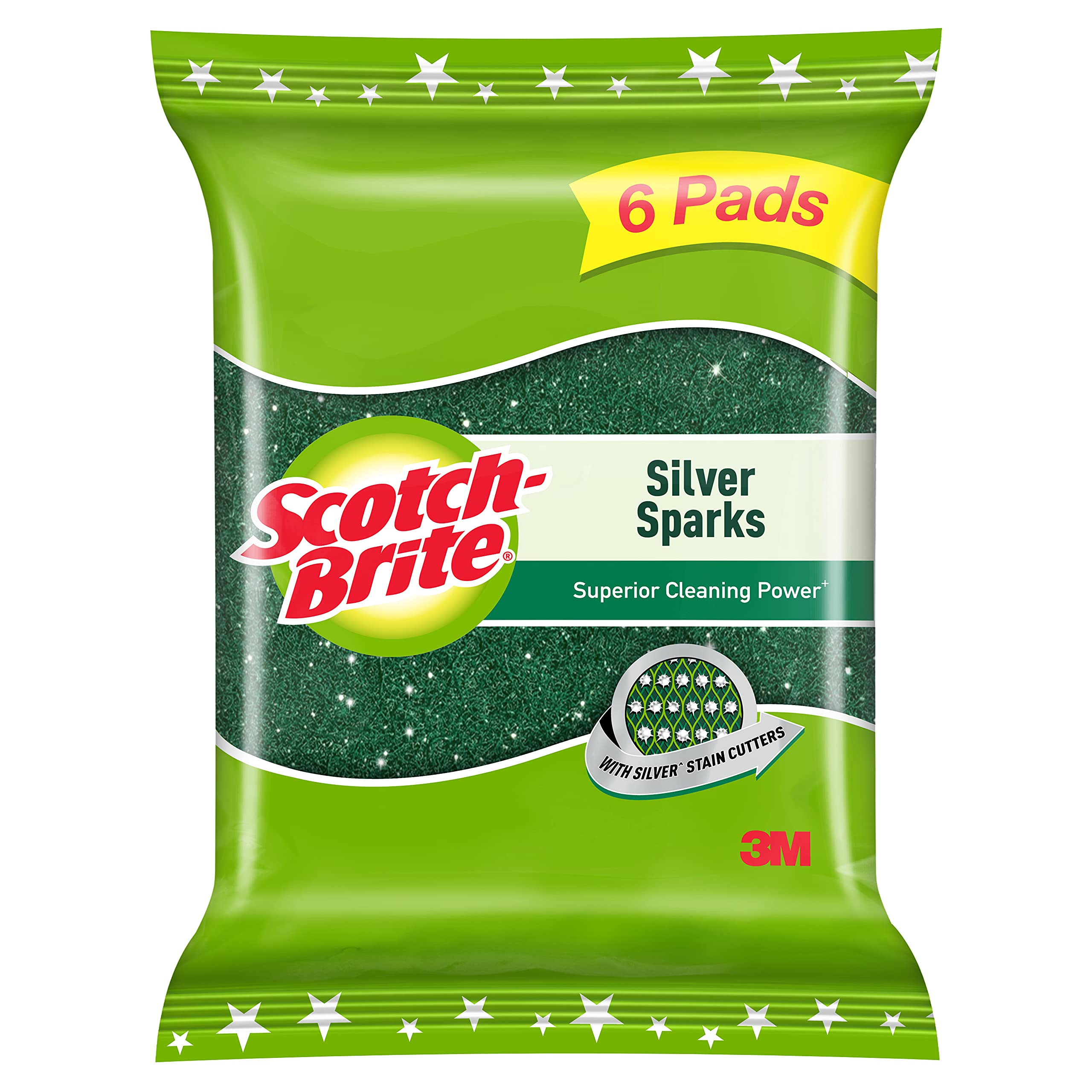 Scotch-Brite Silver Sparks Scrub Pads 6 Pack