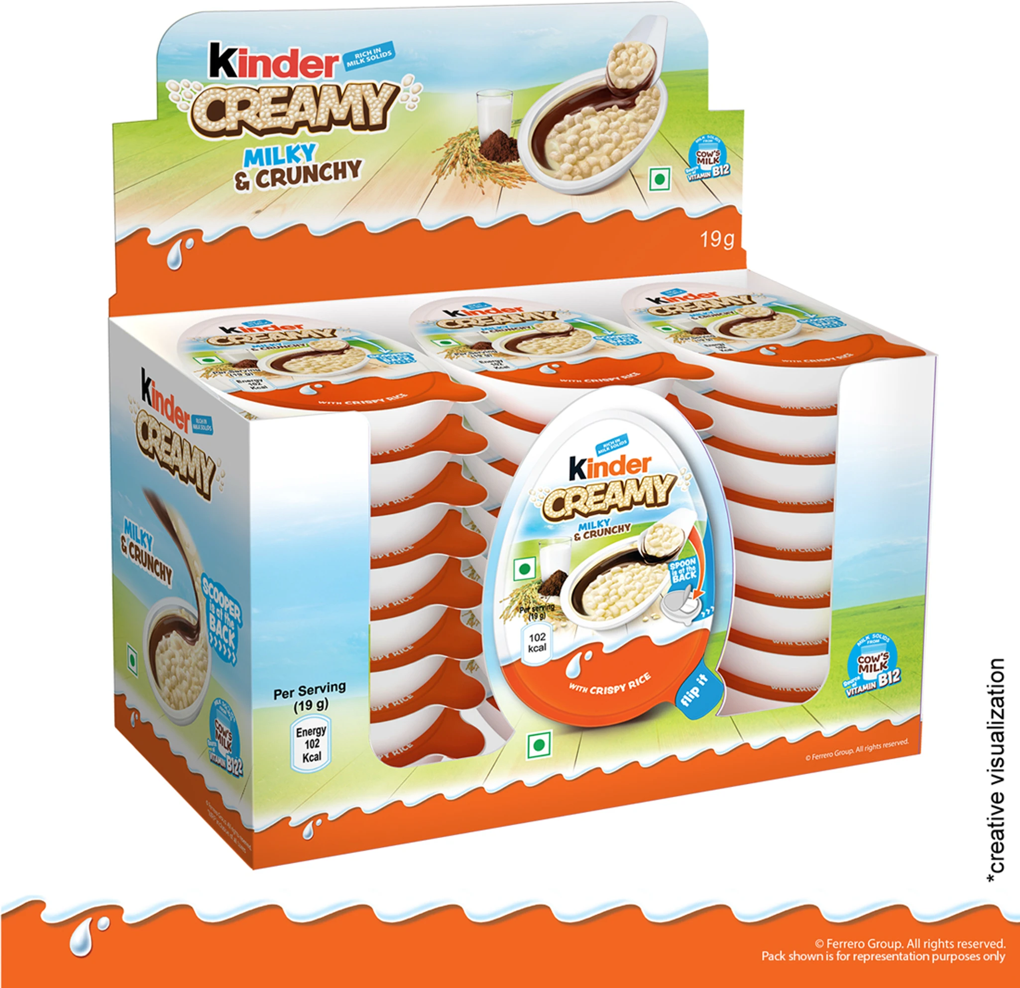 Kinder Creamy Milky & Crunchy Chocolate 19g